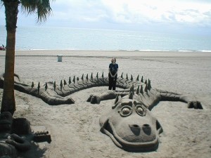 Sand Dragon Sculpture in Estepona Spain